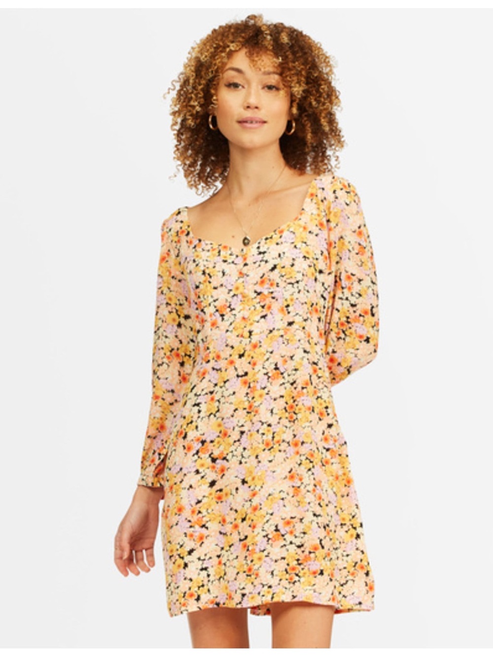 🌸 Billabong Heartland Sweetheart Mini Dress Women’s Surf Beach Floral Fall